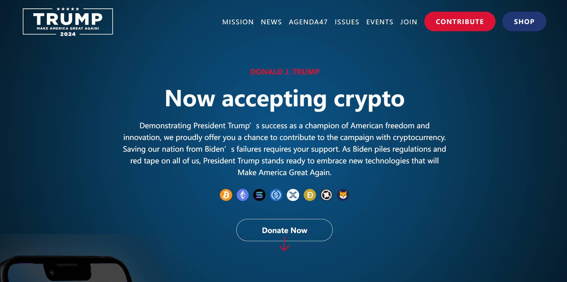 加密货币成为美国大选新筹码：特朗普接受代币捐款，拜登招聘Meme经理-非小号