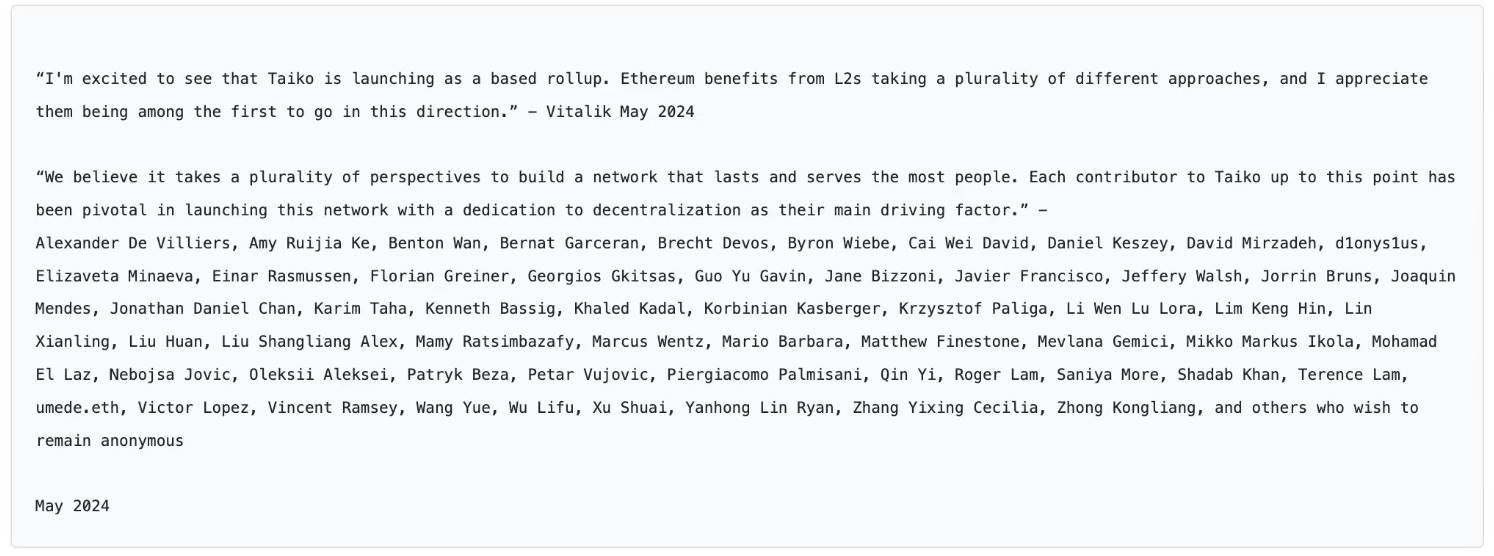 获Vitalik新文赞赏，一文详解Taiko的技术创新与生态建设-非小号