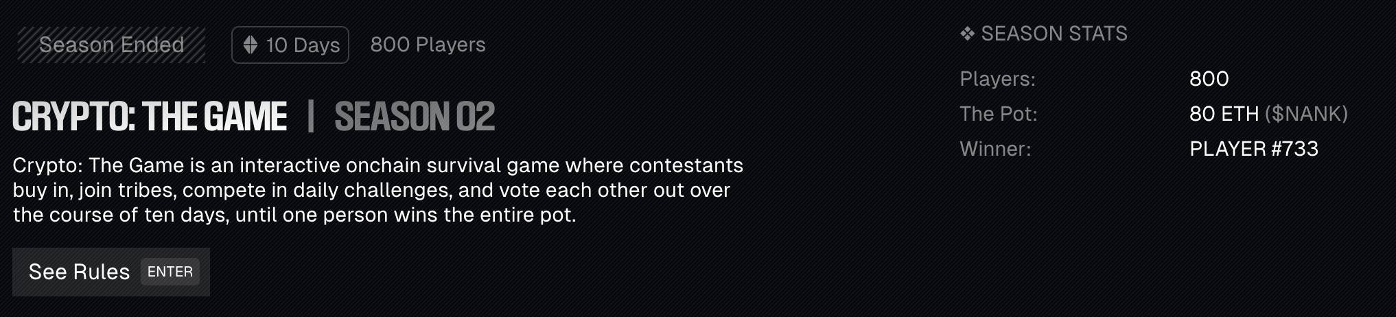 链上版《饥饿游戏》,浅析Uniswap新收购的Crypto:The Game