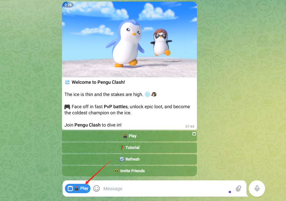 手把手带你参与胖企鹅最新TG小游戏Pengu Clash